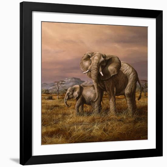 Mother and Child (Elephants)-Trevor V. Swanson-Framed Giclee Print