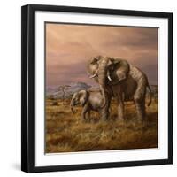 Mother and Child (Elephants)-Trevor V. Swanson-Framed Premium Giclee Print