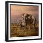 Mother and Child (Elephants)-Trevor V. Swanson-Framed Giclee Print