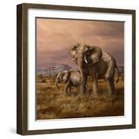 Mother and Child (Elephants)-Trevor V. Swanson-Framed Giclee Print