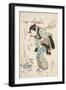 Mother and Child (from the series The five Offering Animals in contemporary Style). Around 1835-Utagawa Kuniyoshi-Framed Giclee Print