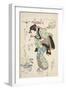 Mother and Child (from the series The five Offering Animals in contemporary Style). Around 1835-Utagawa Kuniyoshi-Framed Giclee Print