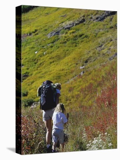 Mother and Child Hiking-null-Stretched Canvas