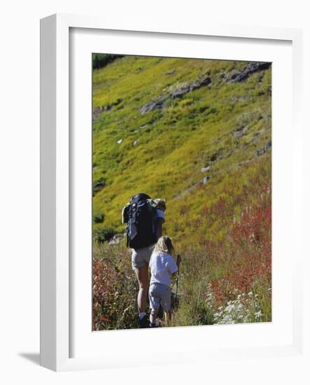 Mother and Child Hiking-null-Framed Photographic Print