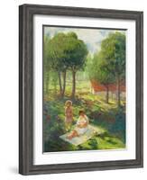 Mother and Child in a Landscape; Mere Et Enfant Dans Un Paysage, 1900-Henri Lebasque-Framed Giclee Print