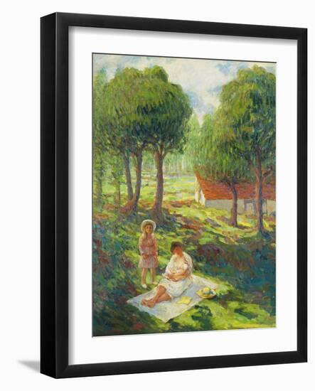 Mother and Child in a Landscape; Mere Et Enfant Dans Un Paysage, 1900-Henri Lebasque-Framed Giclee Print