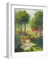 Mother and Child in a Landscape; Mere Et Enfant Dans Un Paysage, 1900-Henri Lebasque-Framed Giclee Print