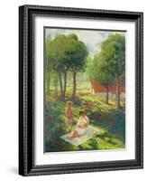 Mother and Child in a Landscape; Mere Et Enfant Dans Un Paysage, 1900-Henri Lebasque-Framed Giclee Print