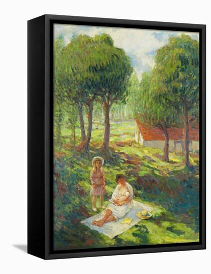 Mother and Child in a Landscape-Henri Lebasque-Framed Stretched Canvas