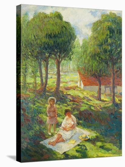 Mother and Child in a Landscape-Henri Lebasque-Stretched Canvas