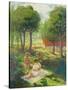 Mother and Child in a Landscape-Henri Lebasque-Stretched Canvas