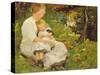 Mother and Child in a Wooded Landscape, 1913-Harold Harvey-Stretched Canvas