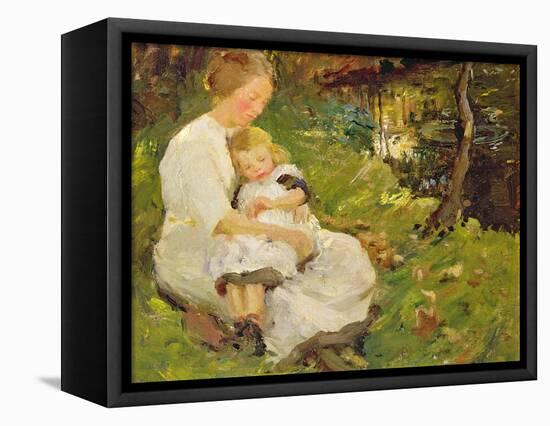 Mother and Child in a Wooded Landscape, 1913-Harold Harvey-Framed Stretched Canvas