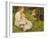 Mother and Child in a Wooded Landscape, 1913-Harold Harvey-Framed Giclee Print