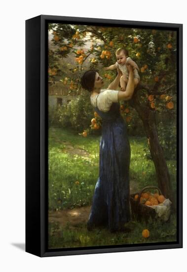 Mother and Child in an Orange Grove-Virginie Demont-Breton-Framed Stretched Canvas