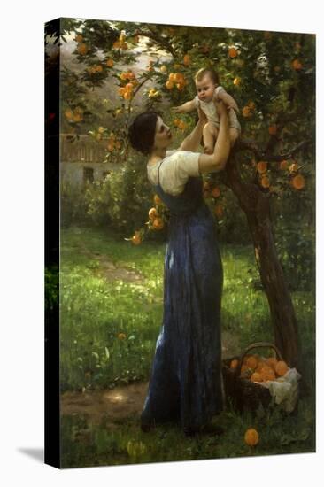 Mother and Child in an Orange Grove-Demont-Breton Virginie-Stretched Canvas