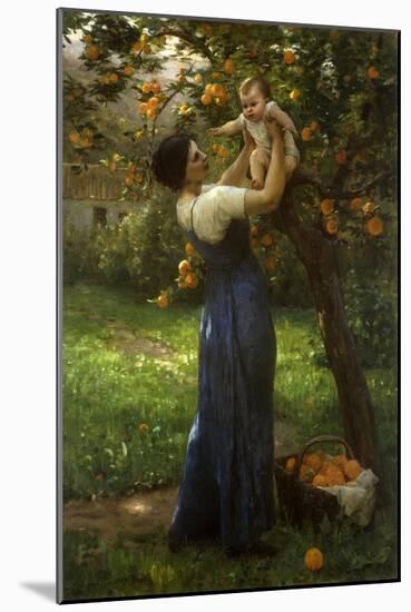 Mother and Child in an Orange Grove-Demont-Breton Virginie-Mounted Giclee Print
