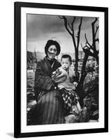 Mother and Child in Hiroshima, Four Months After the Atomic Bomb Dropped-Alfred Eisenstaedt-Framed Photographic Print