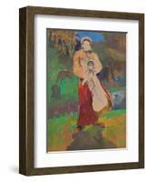 Mother and Child in Landscape-Filipp Andreyevich Malyavin-Framed Giclee Print