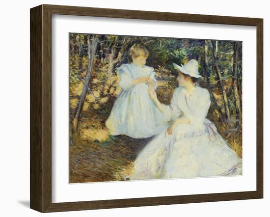 Mother and Child in Pine Woods-Edmund Charles Tarbell-Framed Giclee Print