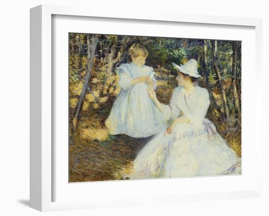 Mother and Child in Pine Woods-Edmund Charles Tarbell-Framed Giclee Print