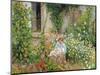 Mother and Child in the Flowers, 1879-Camille Pissarro-Mounted Giclee Print