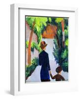 Mother and Child in the Park, 1914-Auguste Macke-Framed Giclee Print