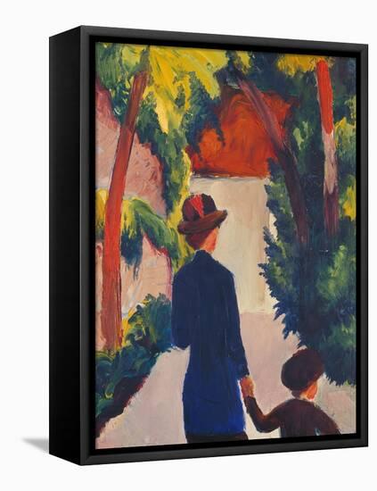 Mother and Child in the Park-Auguste Macke-Framed Stretched Canvas