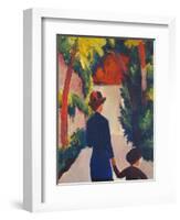 Mother and Child in the Park-Auguste Macke-Framed Giclee Print