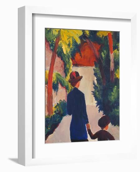Mother and Child in the Park-Auguste Macke-Framed Giclee Print