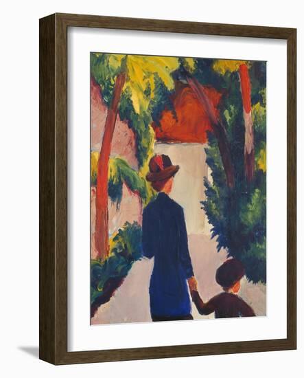 Mother and Child in the Park-Auguste Macke-Framed Giclee Print