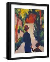 Mother and Child in the Park-Auguste Macke-Framed Giclee Print