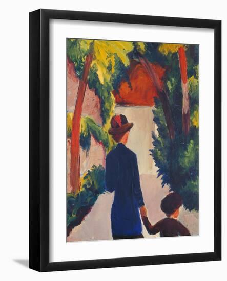 Mother and Child in the Park-Auguste Macke-Framed Giclee Print