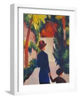 Mother and Child in the Park-Auguste Macke-Framed Giclee Print