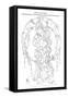 Mother And Child Lineart-Karen Middleton-Framed Stretched Canvas