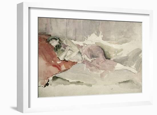 Mother and Child on a Couch-James Abbott McNeill Whistler-Framed Giclee Print