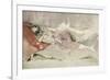 Mother and Child on a Couch-James Abbott McNeill Whistler-Framed Giclee Print