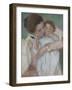 Mother and Child on a Green Background or Maternity-Mary Cassatt-Framed Giclee Print