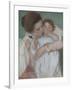 Mother and Child on a Green Background or Maternity-Mary Cassatt-Framed Giclee Print