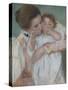 Mother and Child on a Green Background or Maternity-Mary Cassatt-Stretched Canvas