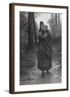 Mother and Child on a Wooded Path-Gustav Adolph Spangenberg-Framed Giclee Print