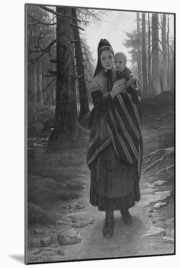 Mother and Child on a Wooded Path-Gustav Adolph Spangenberg-Mounted Giclee Print