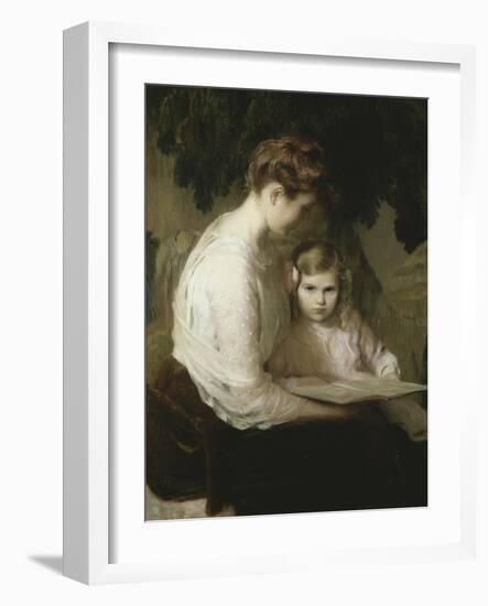 Mother and Child Reading-Lilla Cabot Perry-Framed Giclee Print