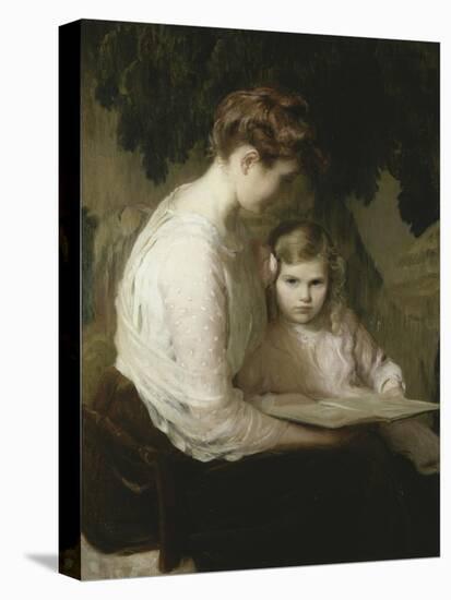 Mother and Child Reading-Lilla Cabot Perry-Stretched Canvas