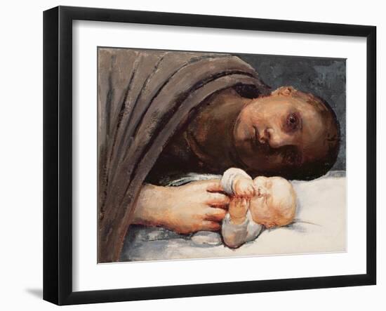 Mother and Child Resting, 1996-Evelyn Williams-Framed Giclee Print