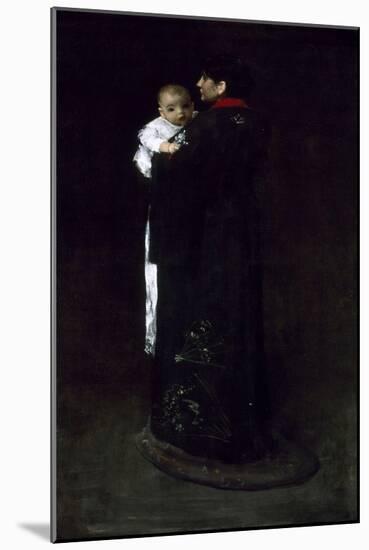 Mother and Child (The First Portrait), C. 1888-William Merritt Chase-Mounted Premium Giclee Print