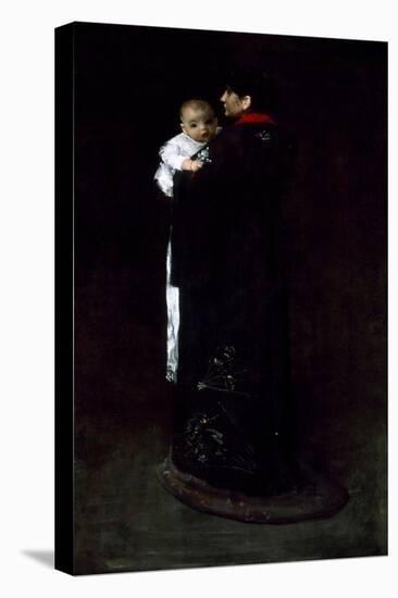 Mother And Child (The First Portrait)-William Merritt Chase-Stretched Canvas