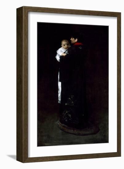 Mother And Child (The First Portrait)-William Merritt Chase-Framed Giclee Print