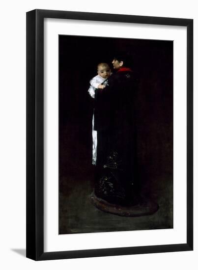 Mother And Child (The First Portrait)-William Merritt Chase-Framed Giclee Print