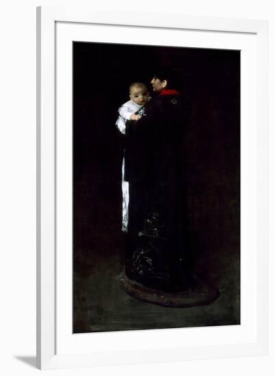 Mother And Child (The First Portrait)-William Merritt Chase-Framed Giclee Print